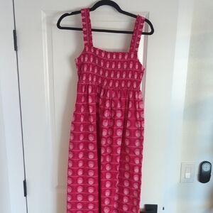 Pink Sleeveless Patterned Dress
